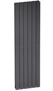 Grzejnik Luxrad Vertirad podwójny - wys.1700mm szer.445mm, kolor czarny mat struktura, podłączenie centralne 50 mm  