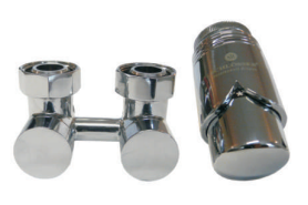 Schlosser zestaw armatury przyłączeniowej exclusive kątowy chrom -  3/4 x M22x1,5 - 2 szt. Nypel 1/2 x 3/4 - 601000024