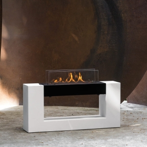 Biokominek  architecture-tech Ebios-Fire Architecture SL Czarny/Beton
